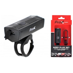Zestaw lamp rowerowych ProX Aero F Plus set USB 400Lm