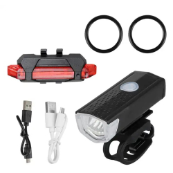 Zestaw lamp rowerowych przód i tył - kilka funkcji, mocne i ładowane USB